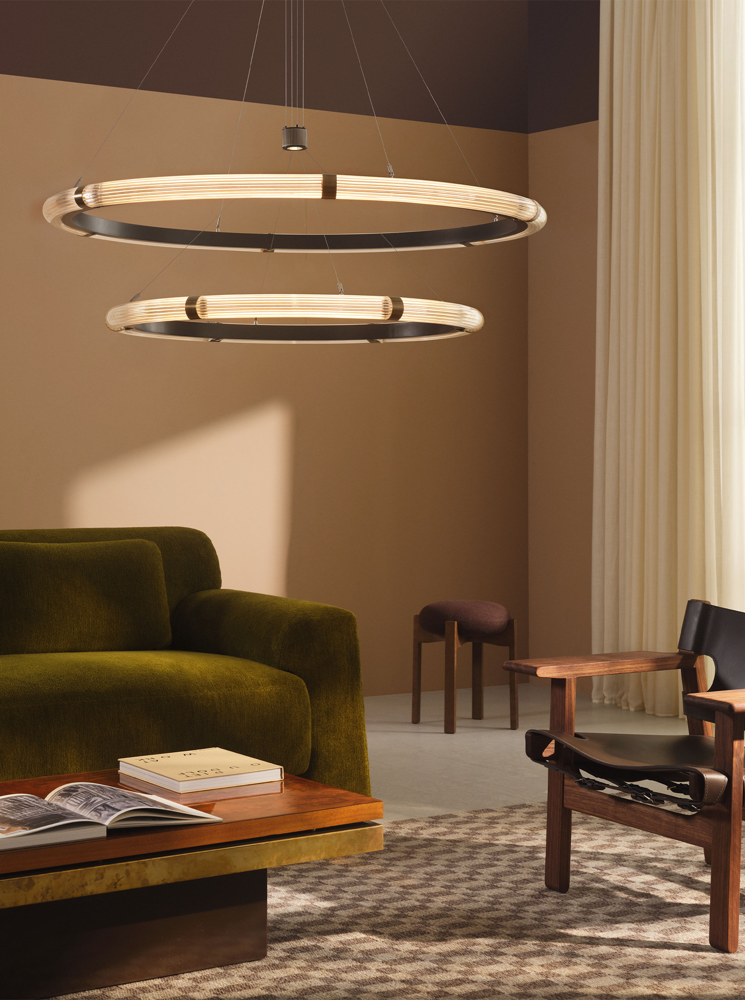 Strata Circular Two-Tier Pendant