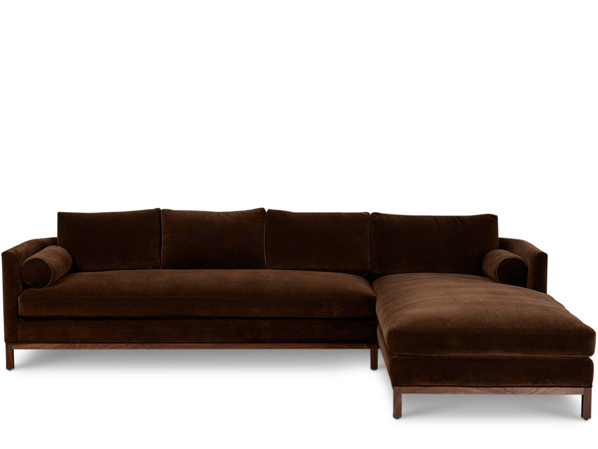Curved Back Sectional With Chaise