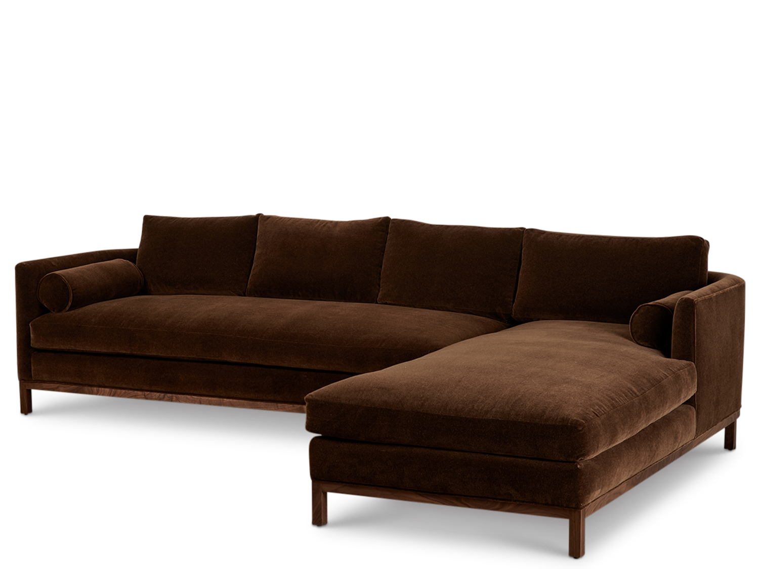Curved Back Sectional With Chaise