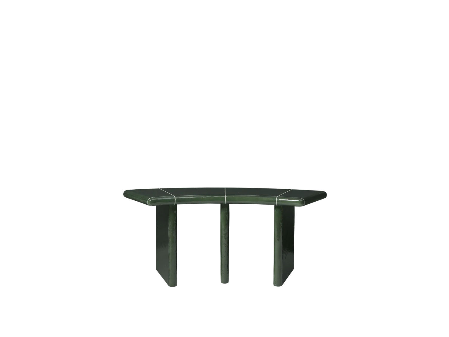 Deya Curved Bench - Dark Green