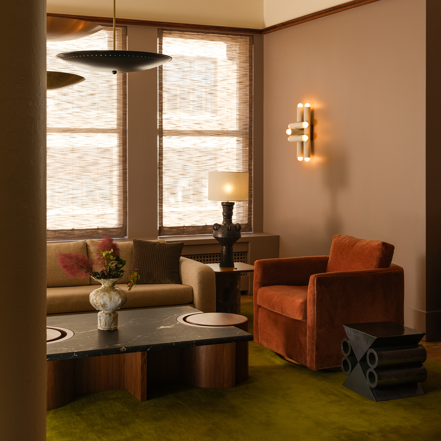 Curved Back Swivel Chair