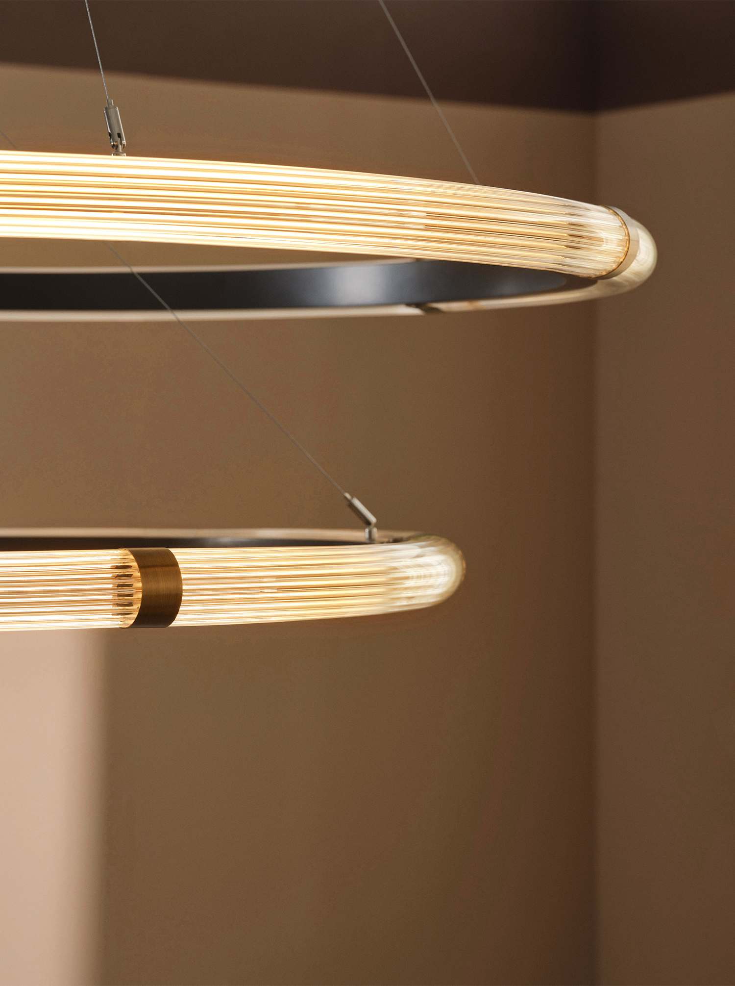 Strata Circular Two-Tier Pendant