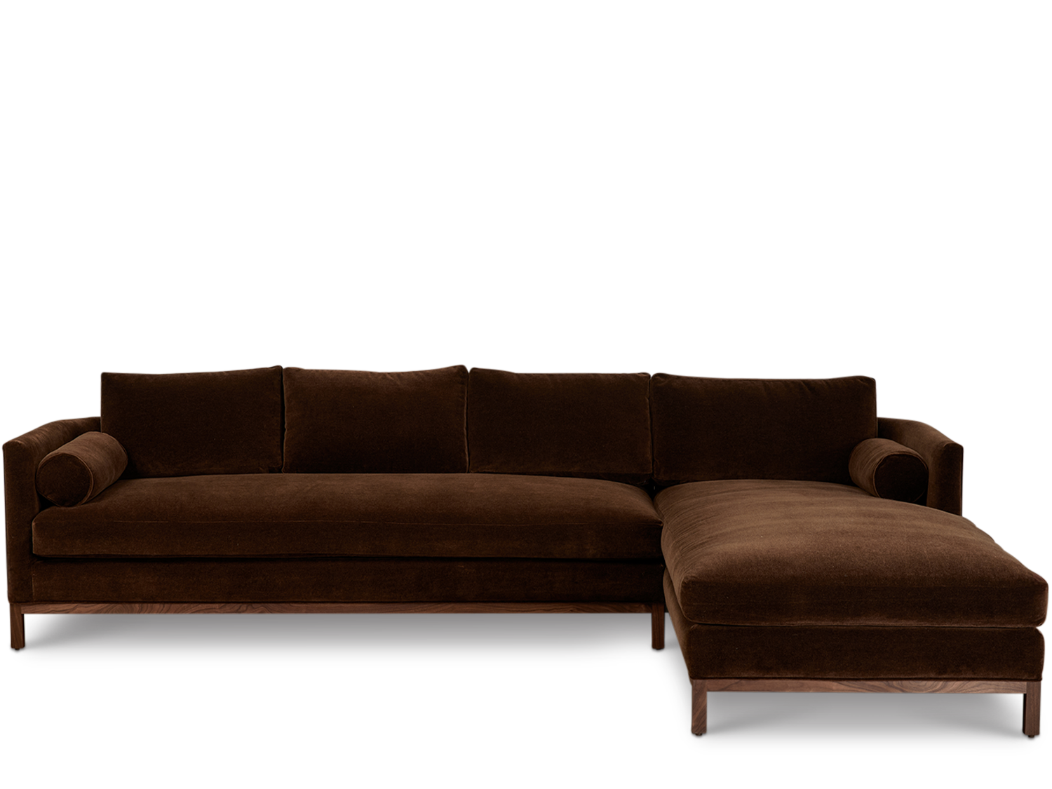 Curved Back Sectional With Chaise
