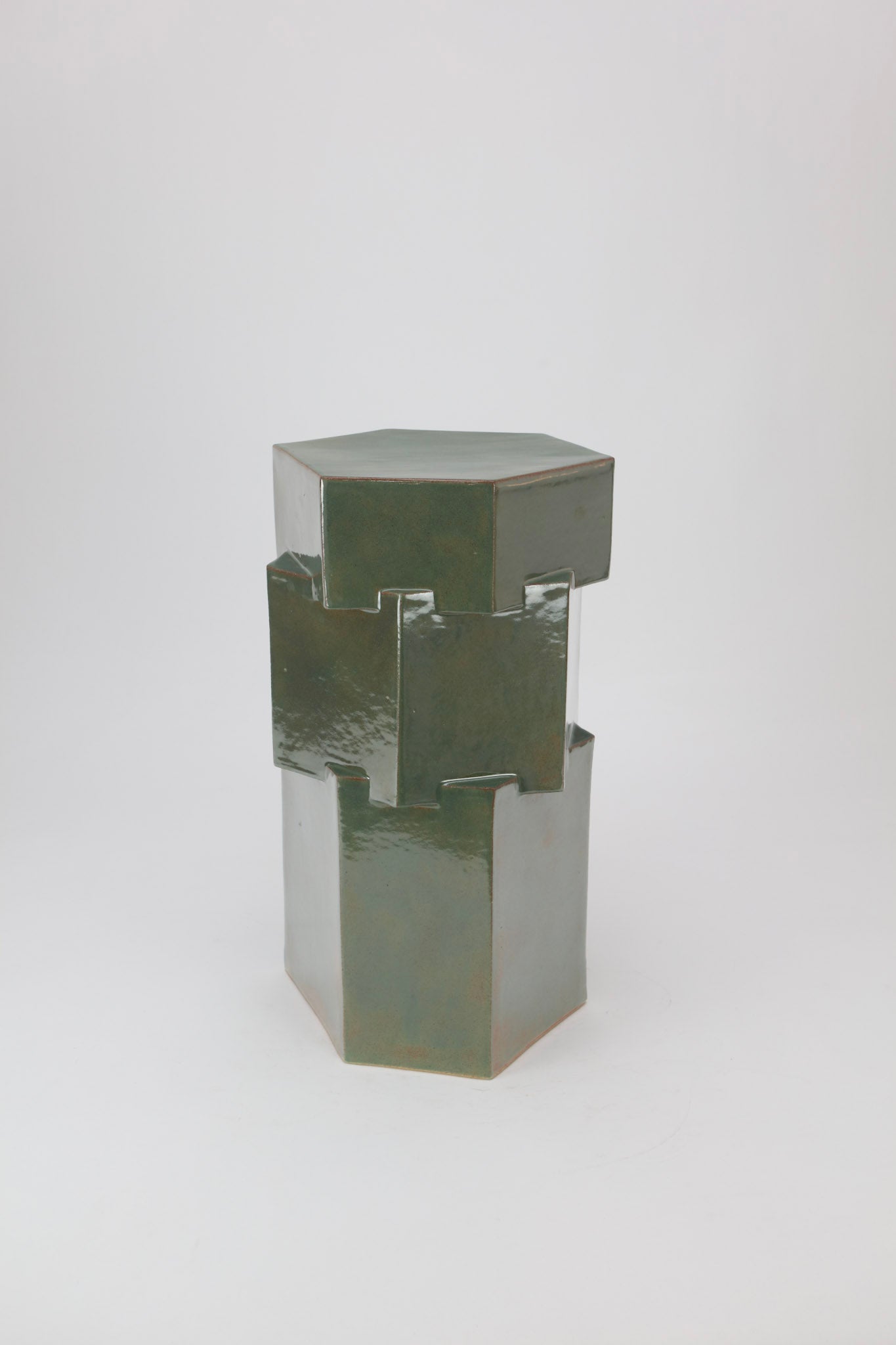 Tall Triple Tier Hex Side Table