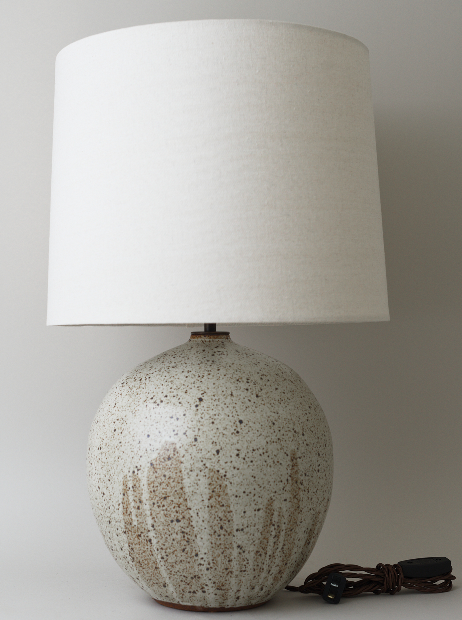 Large Orb Lamp - Poured Mottled Ivory