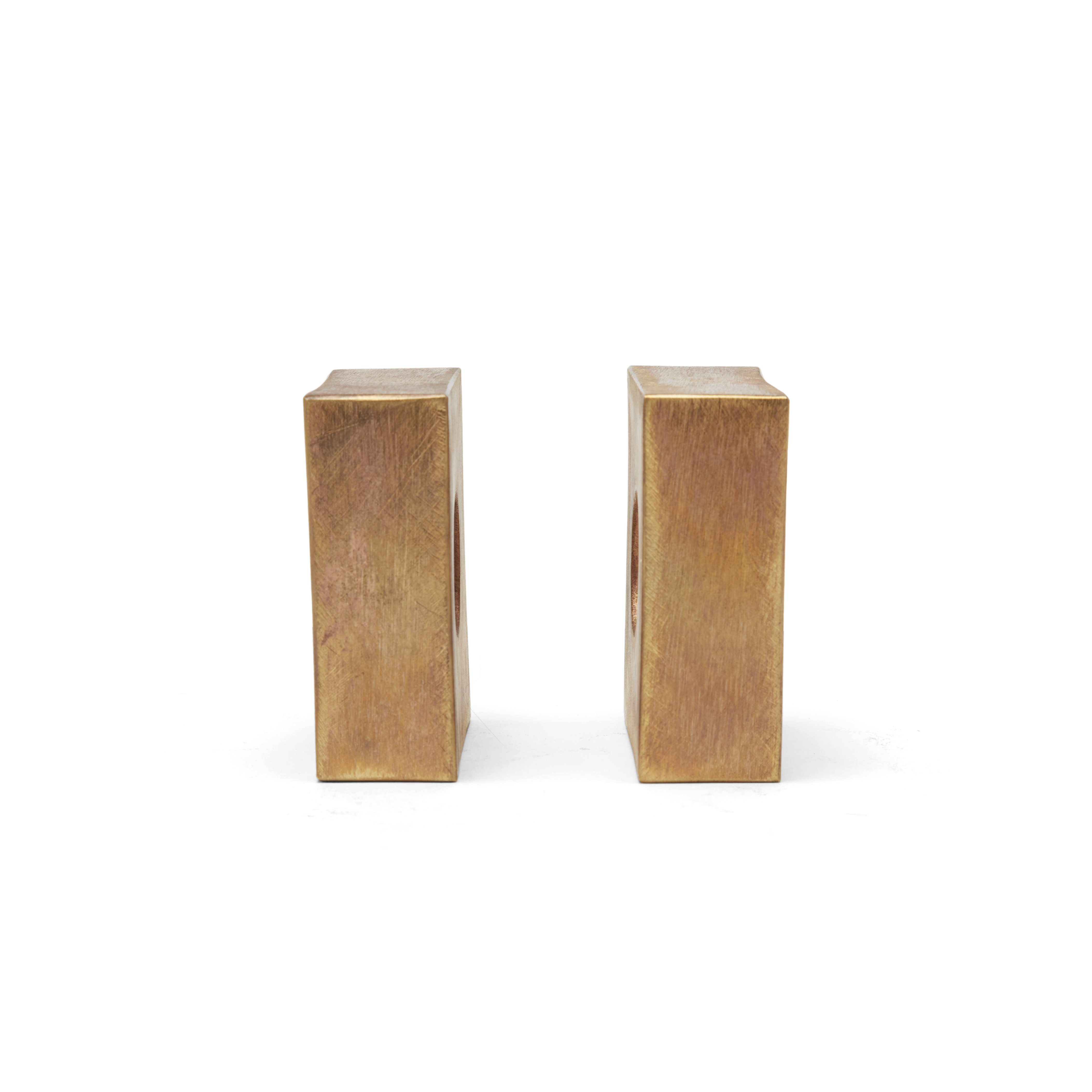#4575-2 Square Bookends Brass