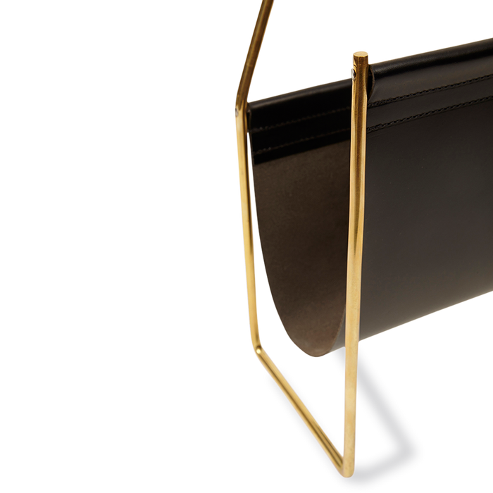 #3808-1 & #4488-1 Magazine Rack - Black Cowhide