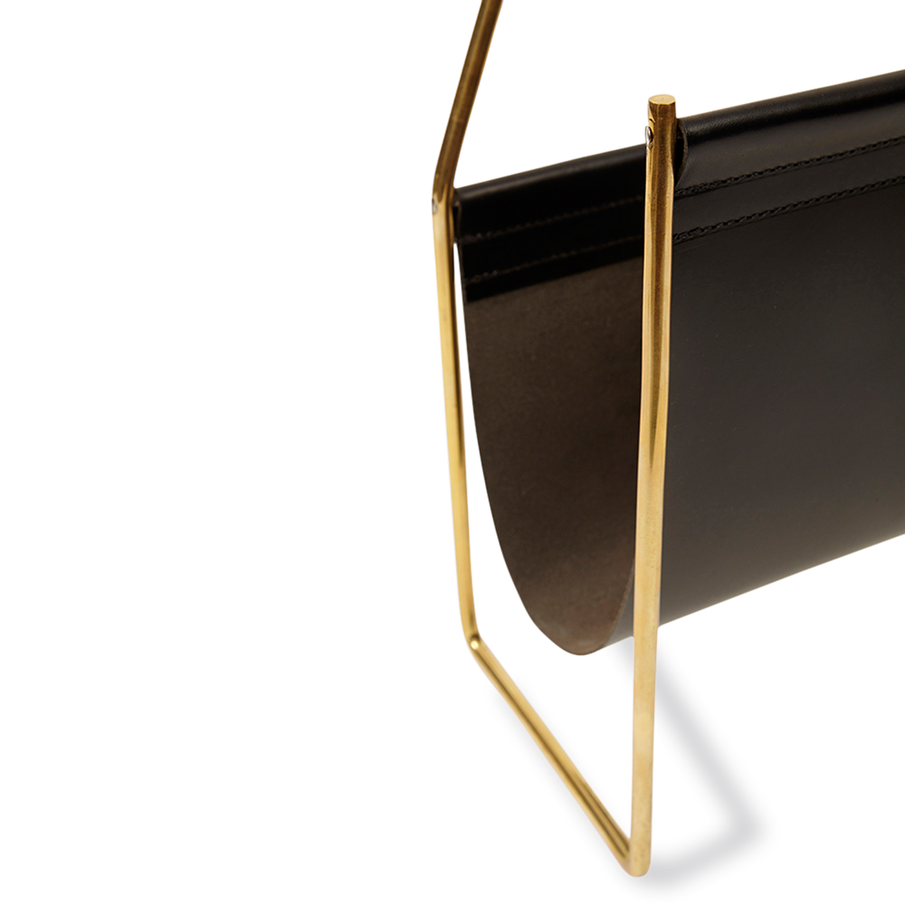 #3808-1 & #4488-1 Magazine Rack - Black Cowhide