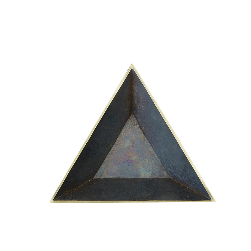 #4482 Patina Brass Triangle Tray