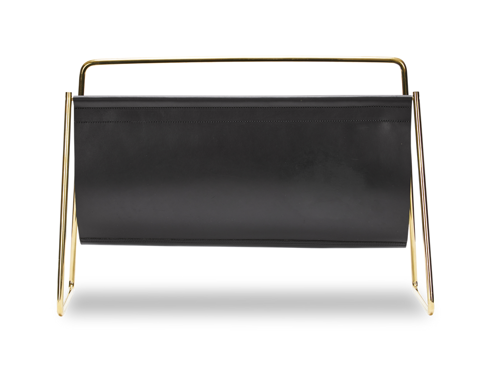 #3808-1 & #4488-1 Magazine Rack - Black Cowhide