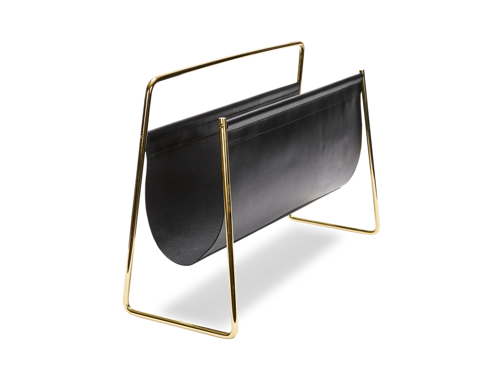 #3808-1 & #4488-1 Magazine Rack - Black Cowhide