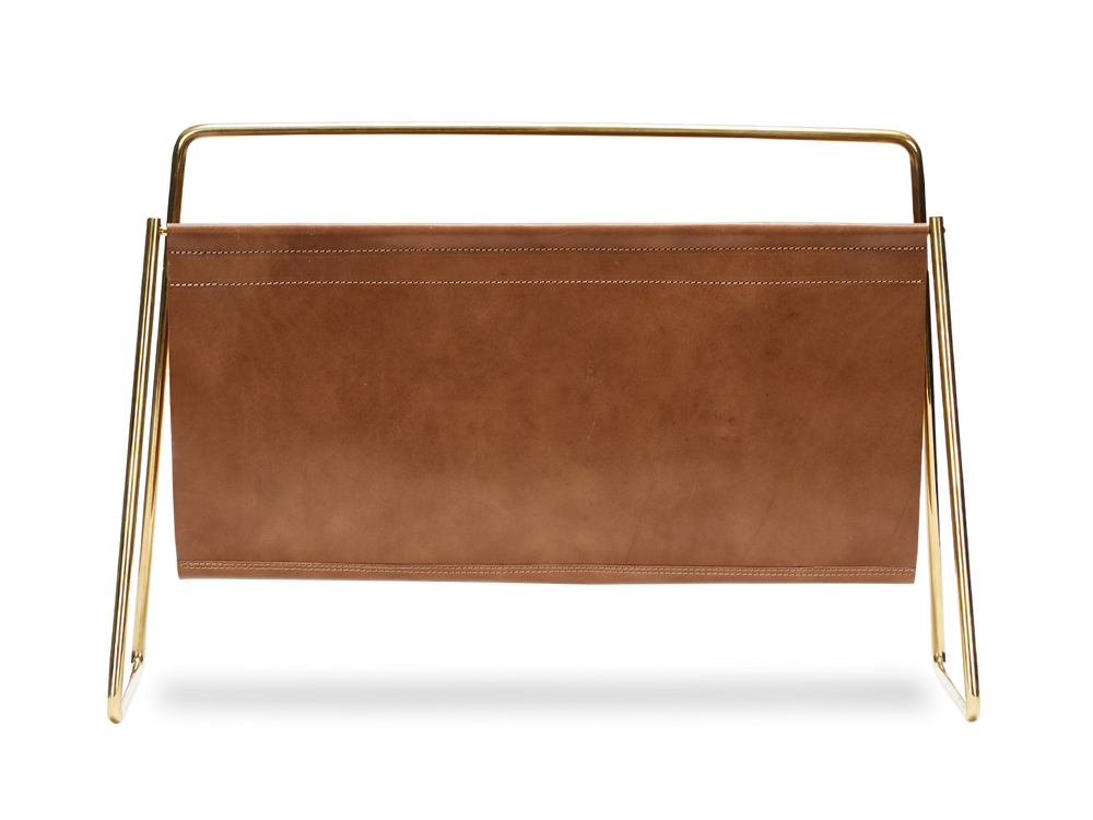 #3808-2 & #4488-2 Magazine Rack - Tan Cowhide