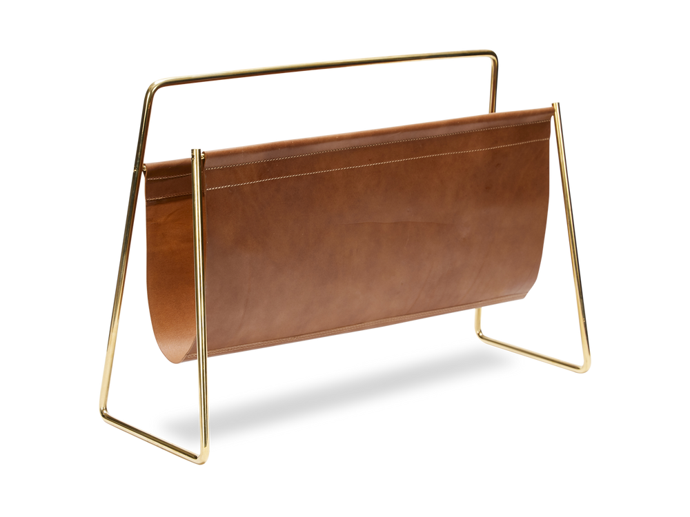 #3808-2 & #4488-2 Magazine Rack - Tan Cowhide