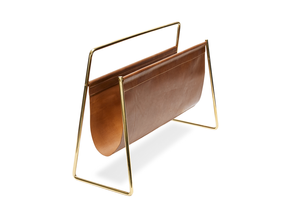 Cowhide Tanning Rack #3808-2 & #4488-2 Magazine Rack - Tan Cowhide