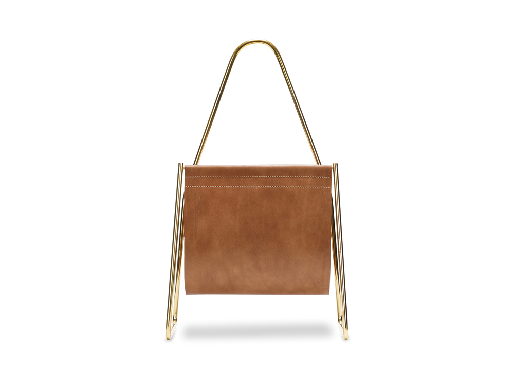Cowhide Tanning Rack #3808-2 & #4488-2 Magazine Rack - Tan Cowhide