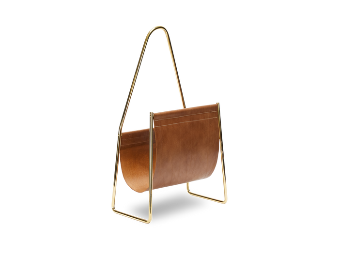 Cowhide Tanning Rack #3808-2 & #4488-2 Magazine Rack - Tan Cowhide