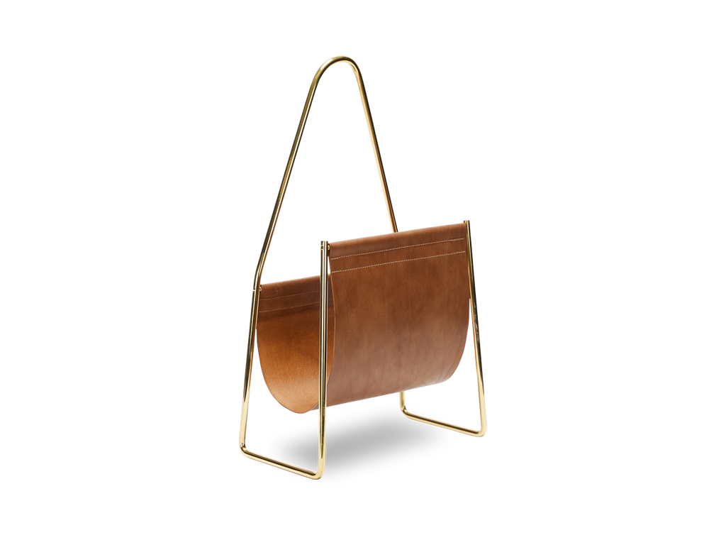 3808-2 & #4488-2 Magazine Rack - Tan Cowhide