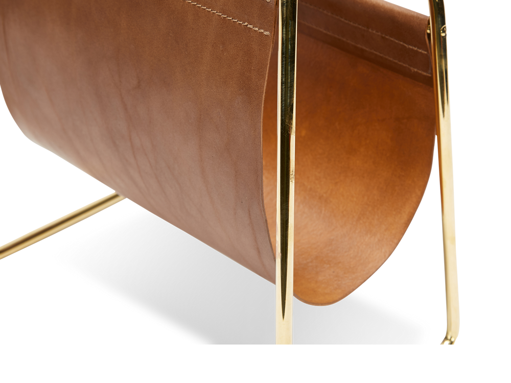 #3808-2 & #4488-2 Magazine Rack - Tan Cowhide