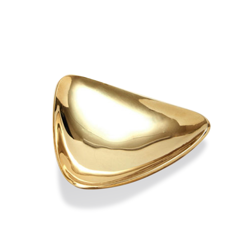#3844-1 Triangle Polished Brass Tray