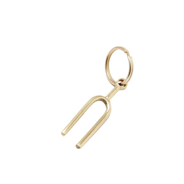 #7225 Brass Tuning Fork Key Ring