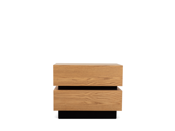 Stacked Box Nightstand with Metal Inset